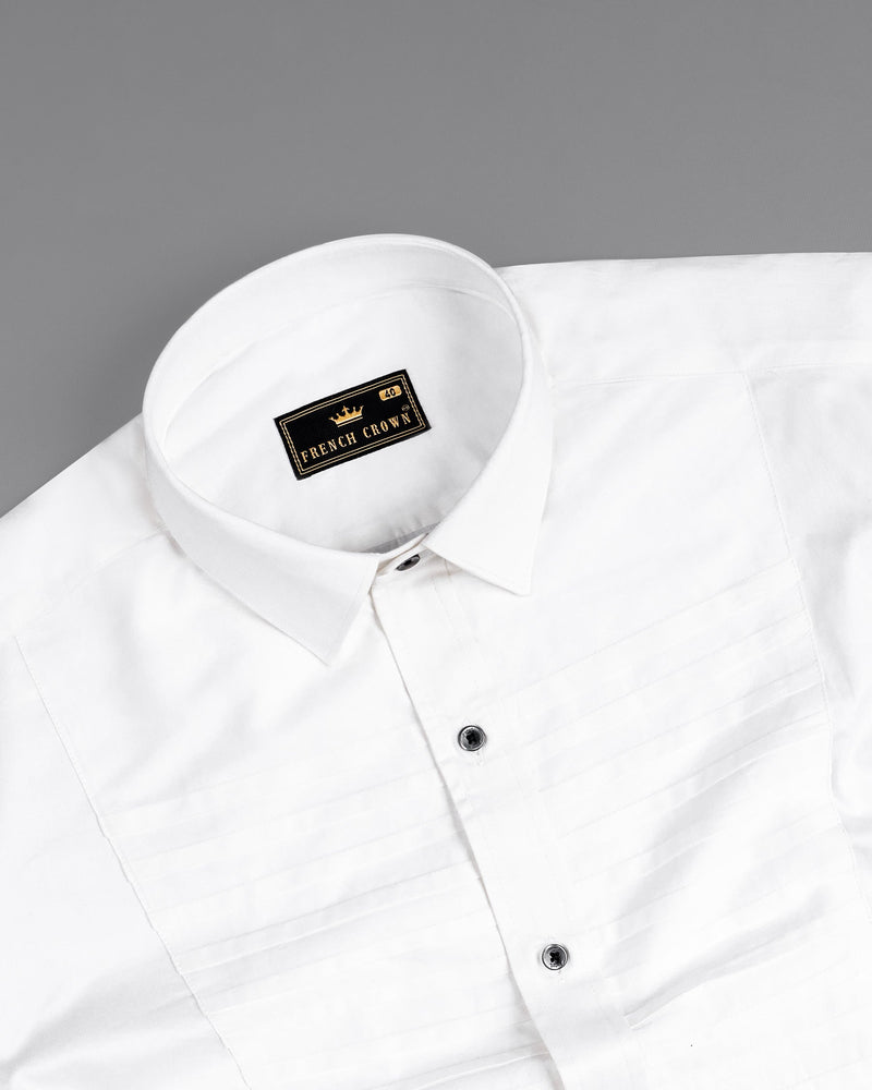 Bright White tucks Super Soft Premium Cotton Shirt