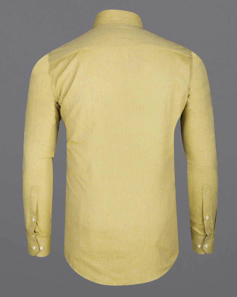 Grandis Yellow Dobby Textured Premium Cotton Shirt