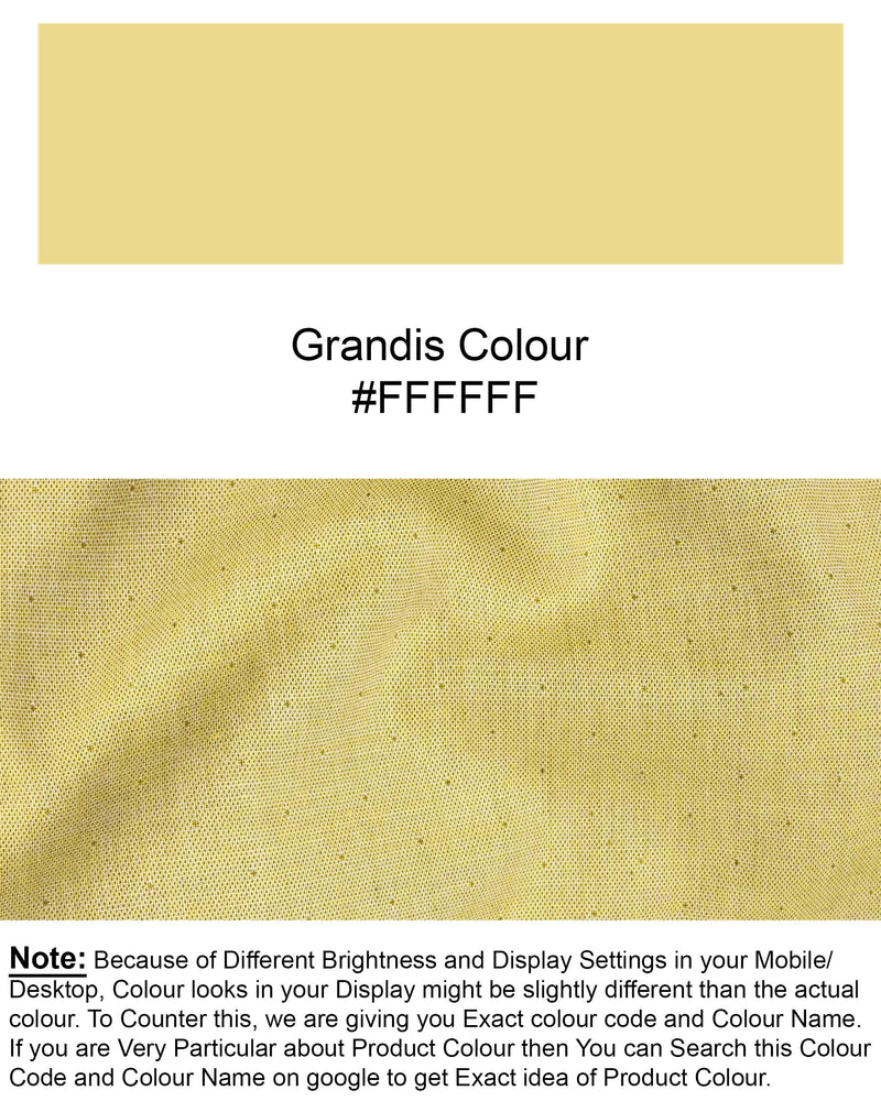 Grandis Yellow Dobby Textured Premium Cotton Shirt