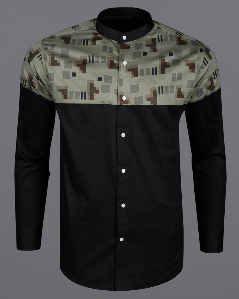 Jade Black and Pale Oyster Super Soft Premium Cotton Shirt