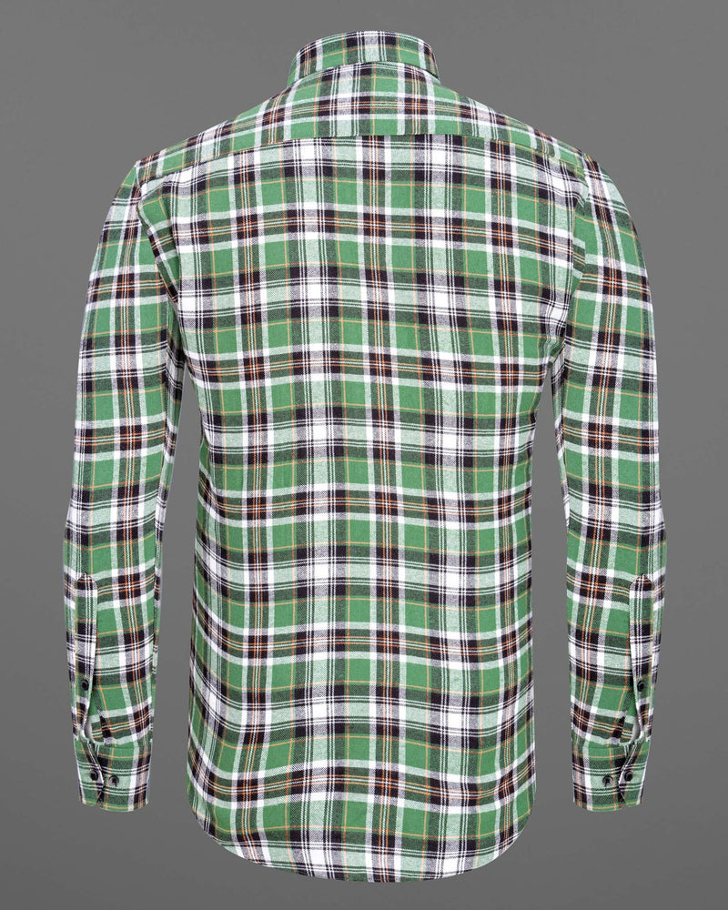 Amulet Green and off white Plaid Flannel Shirt