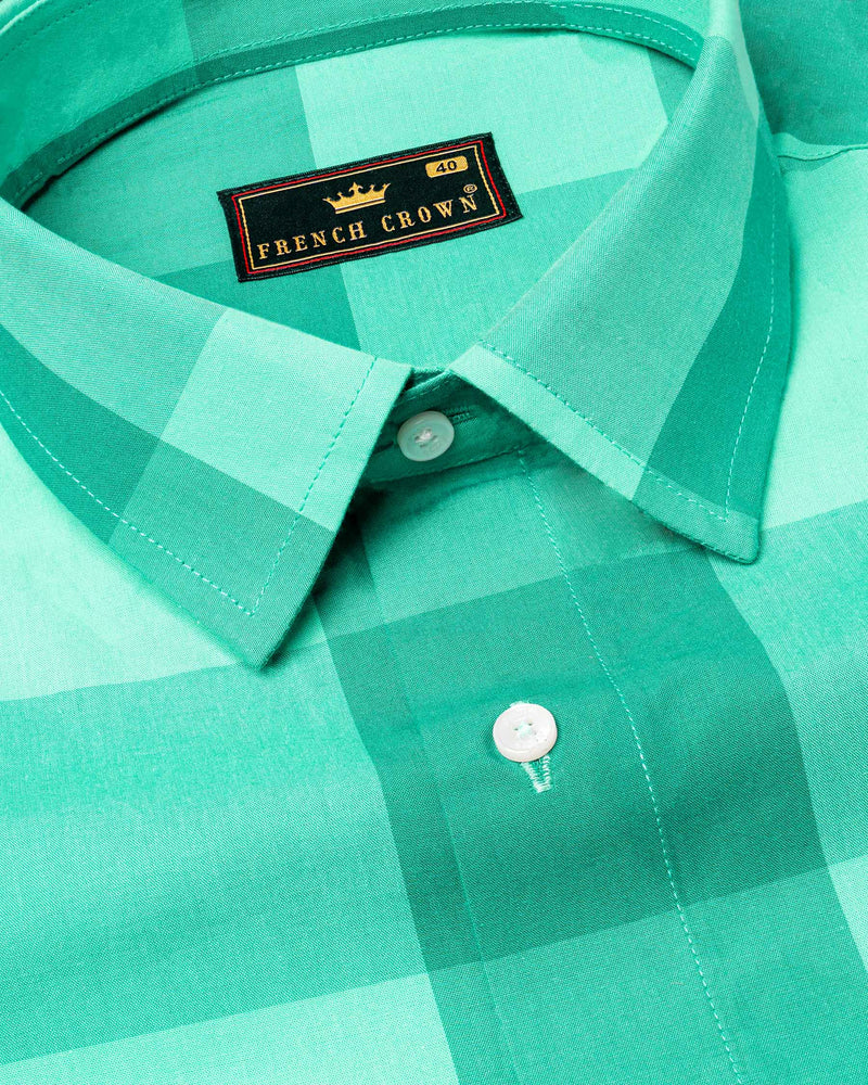 Riptide and Persian Green Premium Cotton Shirt