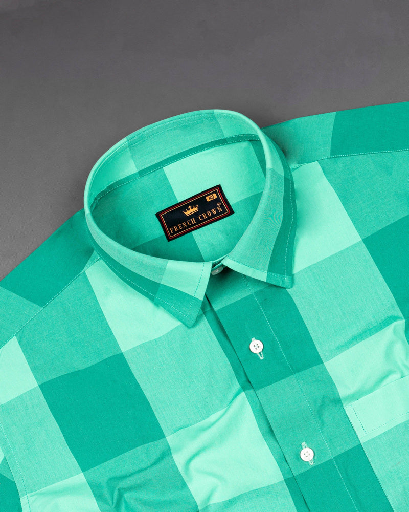 Riptide and Persian Green Premium Cotton Shirt