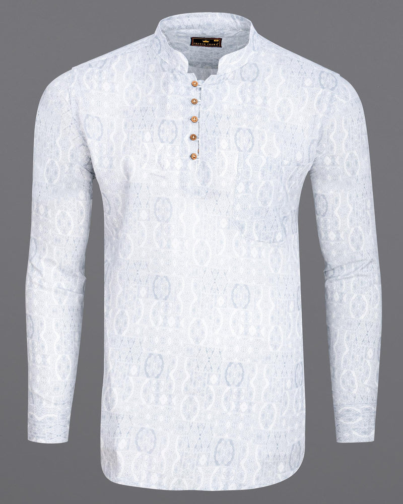 Mischka Grey Ancient Printed Premium Cotton Kurta Shirt