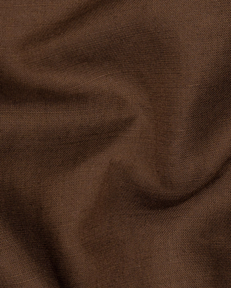 Iroko Brown with White Sleeve Luxurious Linen designer Shirt