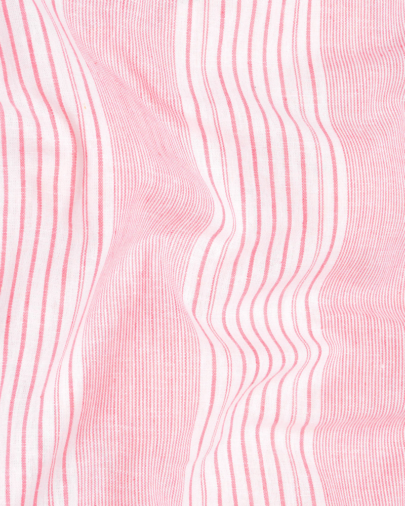 Froly Pink Striped Luxurious Linen Shirt