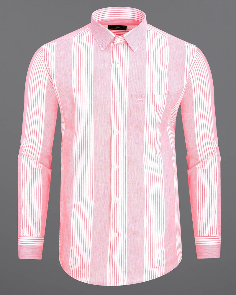 Froly Pink Striped Luxurious Linen Shirt