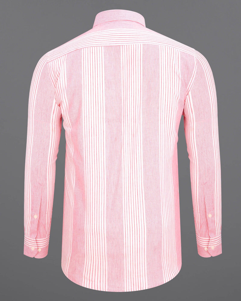 Froly Pink Striped Luxurious Linen Shirt