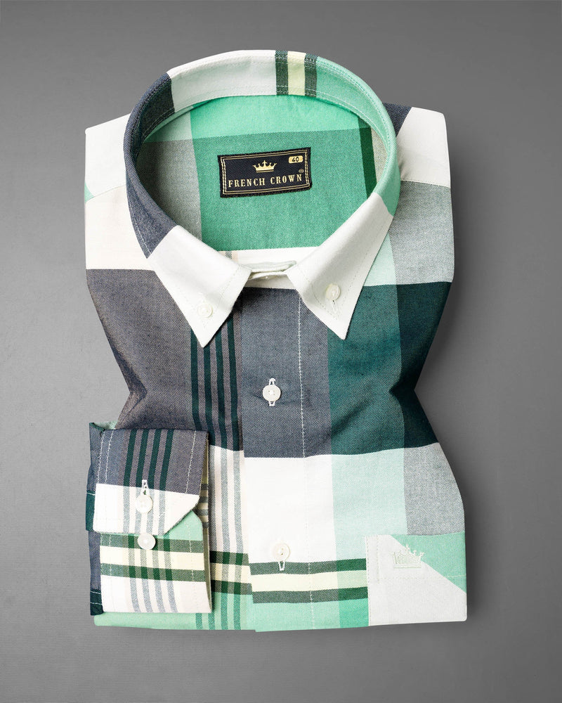 Wenge Gray with Eden Green Multicolour Royal Oxford Shirt