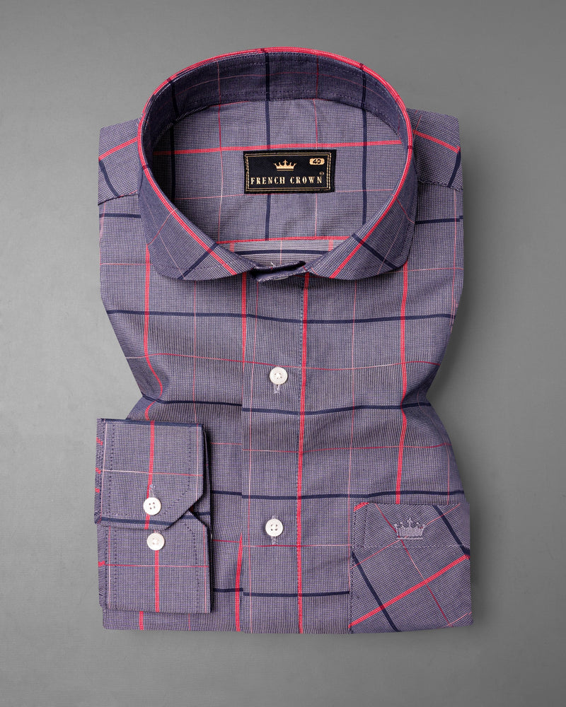 Oslo Windowpane Dobby Textured Premium Giza Cotton Shirt