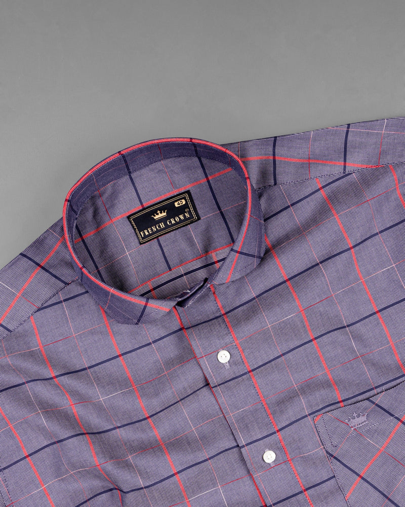 Oslo Windowpane Dobby Textured Premium Giza Cotton Shirt