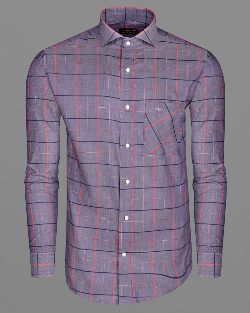 Oslo Windowpane Dobby Textured Premium Giza Cotton Shirt