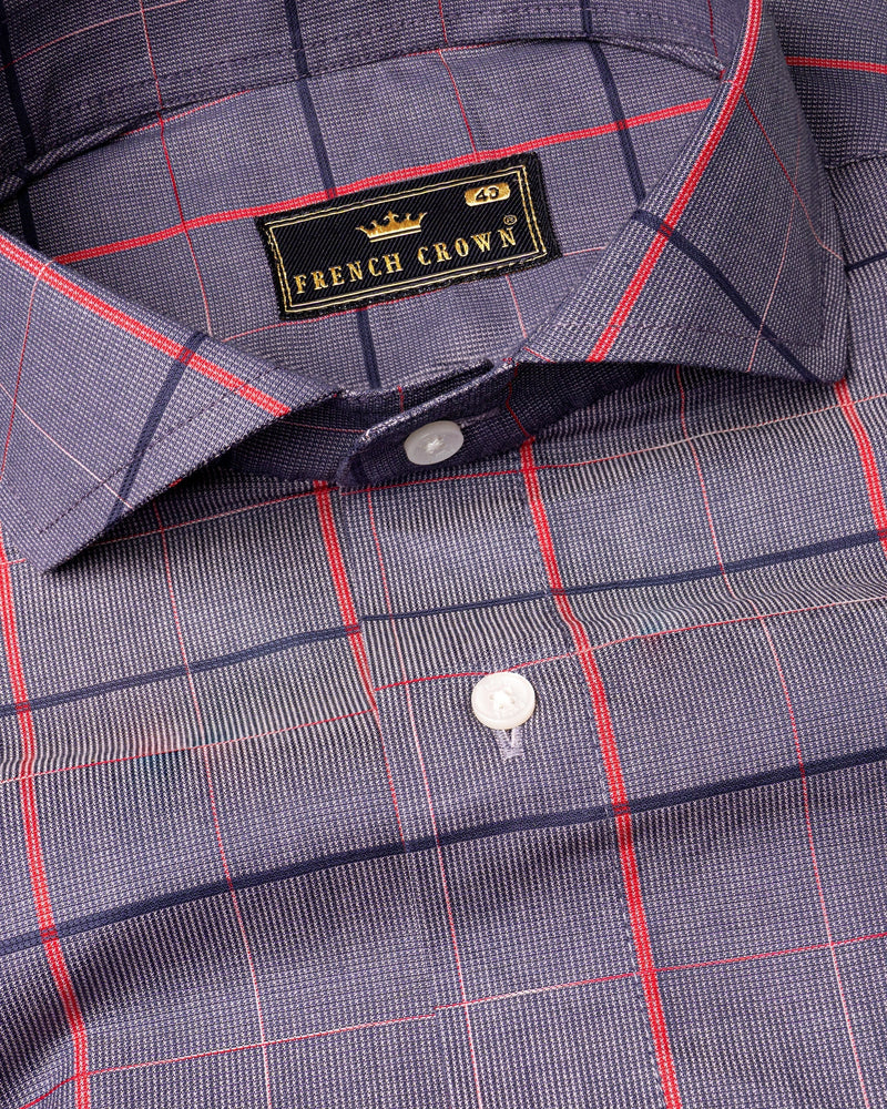 Oslo Windowpane Dobby Textured Premium Giza Cotton Shirt