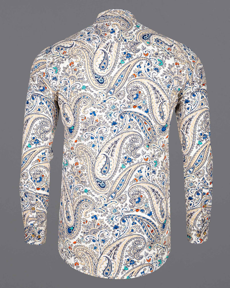 Gainsboro Paisley Printed Luxurious Linen Kurta Shirt