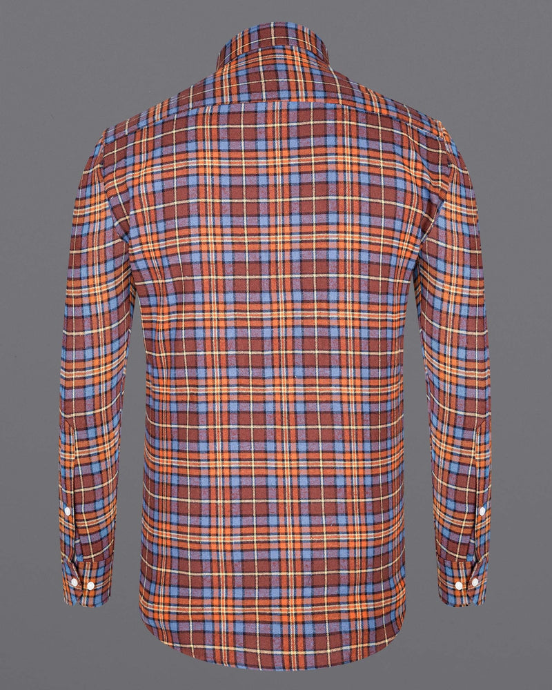 Metallic Copper with Pinkish Plaid Flannel Shirt