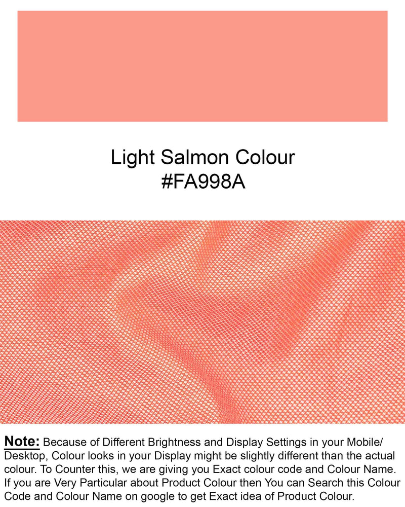 Light Salmon Dobby Textured Premium Giza Cotton Shirt