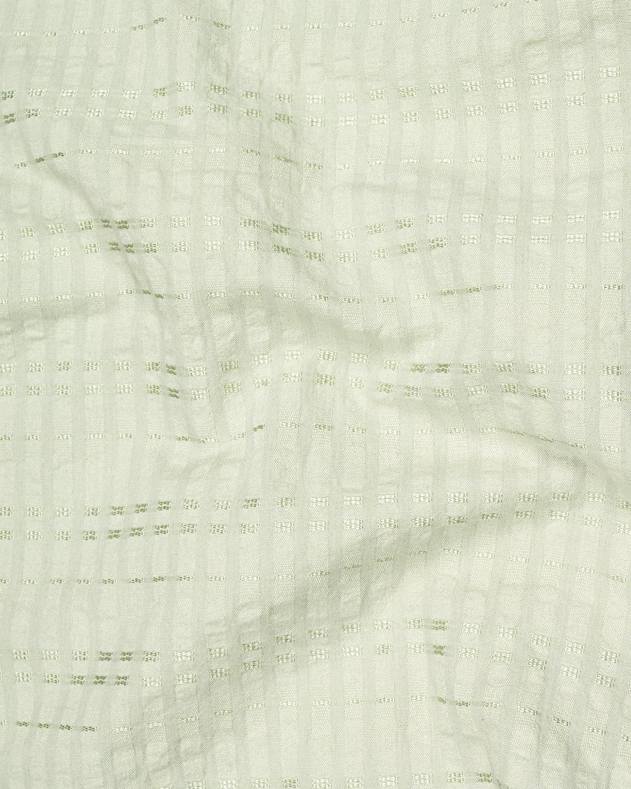 Pearl Bush with Pale Oyster Striped Seersucker Giza Cotton Shirt