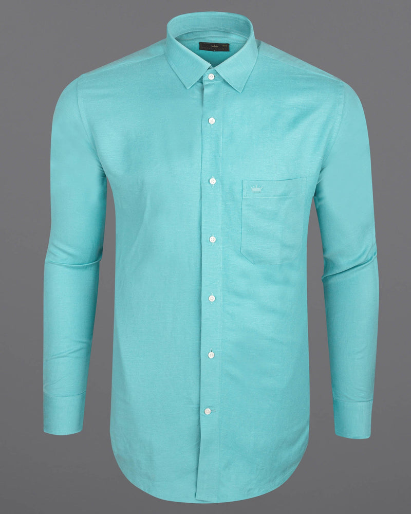 Tiffany Blue Luxurious Linen Shirt