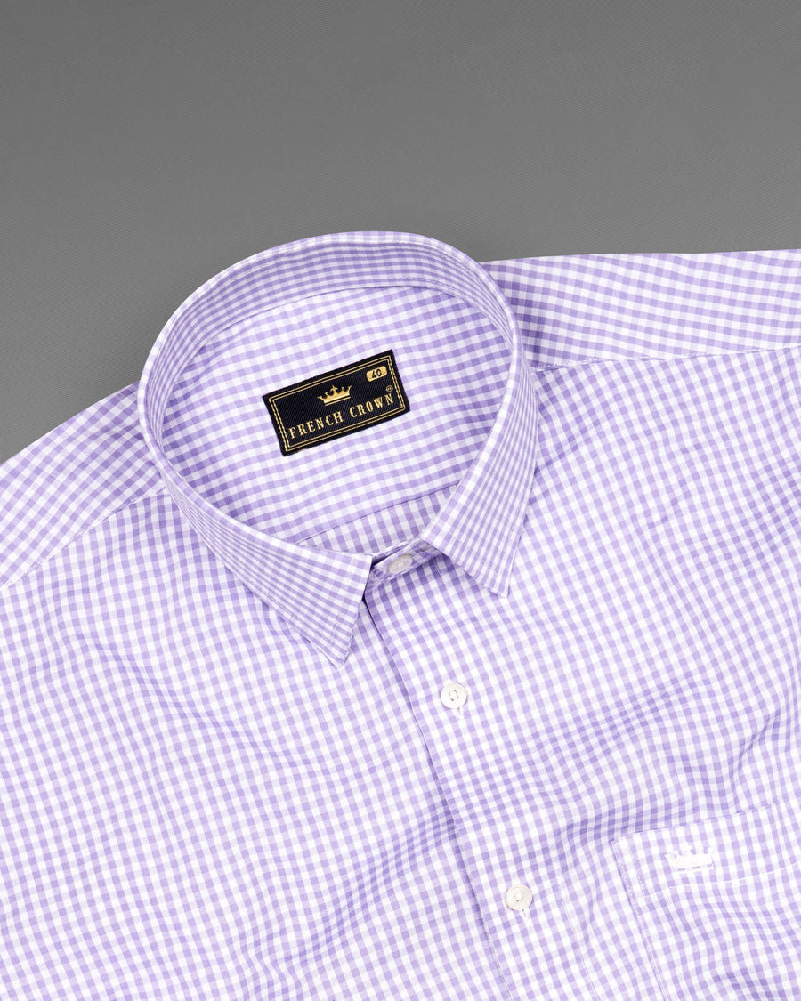 Thistle Lilac Checked Premium Cotton Shirt