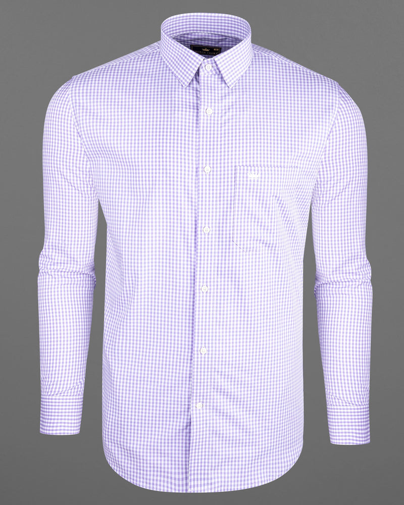 Thistle Lilac Checked Premium Cotton Shirt