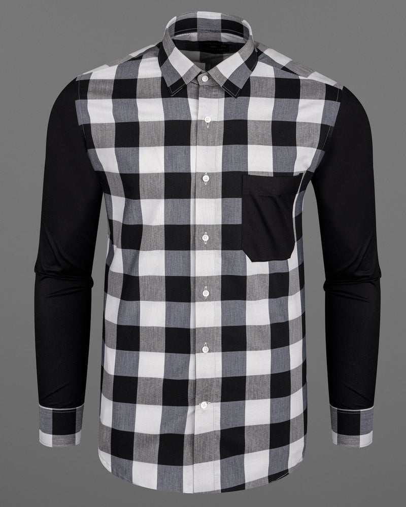 Jade Black and White Checked Premium Cotton Designer Shirt