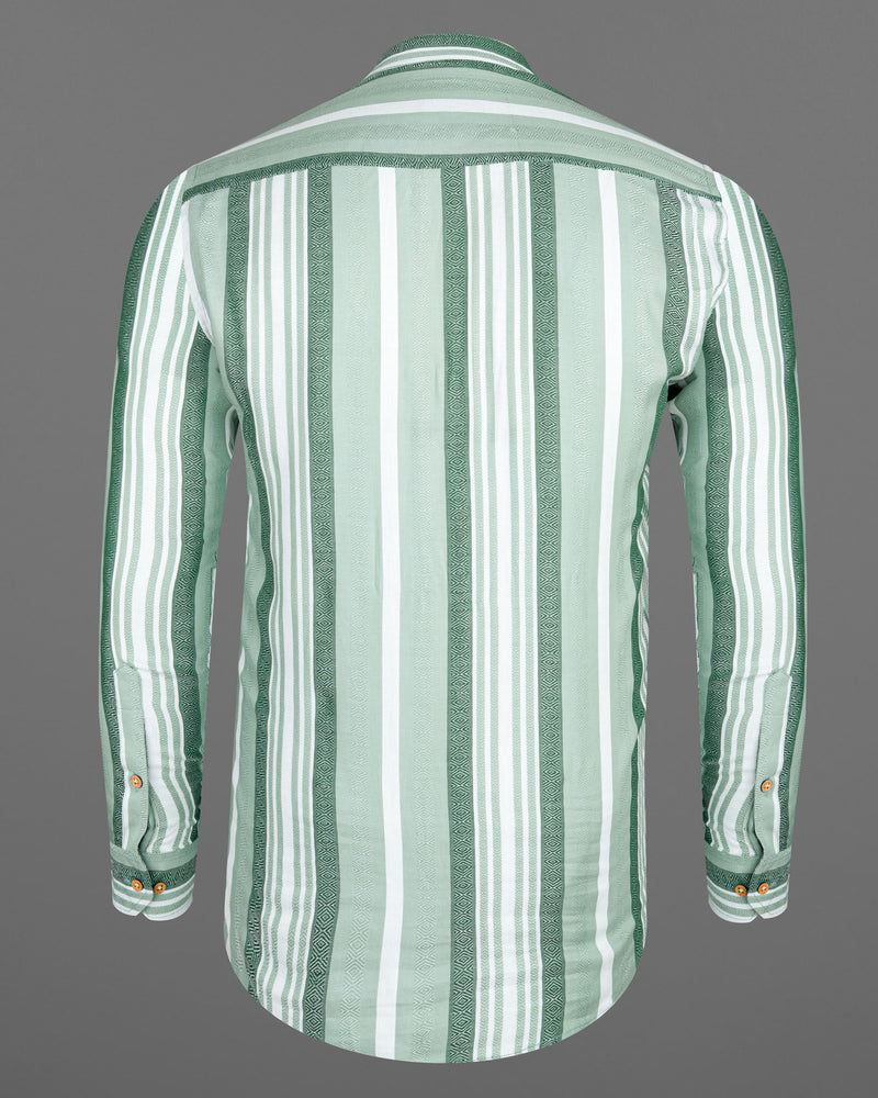 Surf Crest Green with Bright White Kurta Shirt