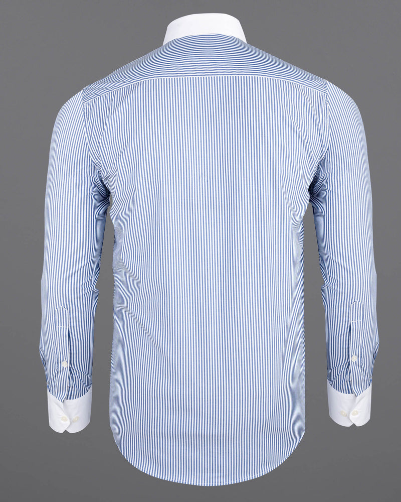 Bright White and Glaucous Blue Striped with White Collar Premium Cotton Shirt 7034-WCC38, 7034-WCCH-38, 7034-WCC39, 7034-WCCH-39, 7034-WCC40, 7034-WCCH-40, 7034-WCC42, 7034-WCCH-42, 7034-WCC44, 7034-WCCH-44, 7034-WCC46, 7034-WCCH-46, 7034-WCC48, 7034-WCCH-48, 7034-WCC50, 7034-WCCH-50, 7034-WCC52, 7034-WCCH-52