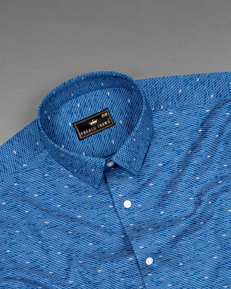 Matisse Blue Geo Pattern Premium Cotton Shirt 7036-38, 7036-H-38, 7036-39, 7036-H-39, 7036-40, 7036-H-40, 7036-42, 7036-H-42, 7036-44, 7036-H-44, 7036-46, 7036-H-46, 7036-48, 7036-H-48, 7036-50, 7036-H-50, 7036-52, 7036-H-52