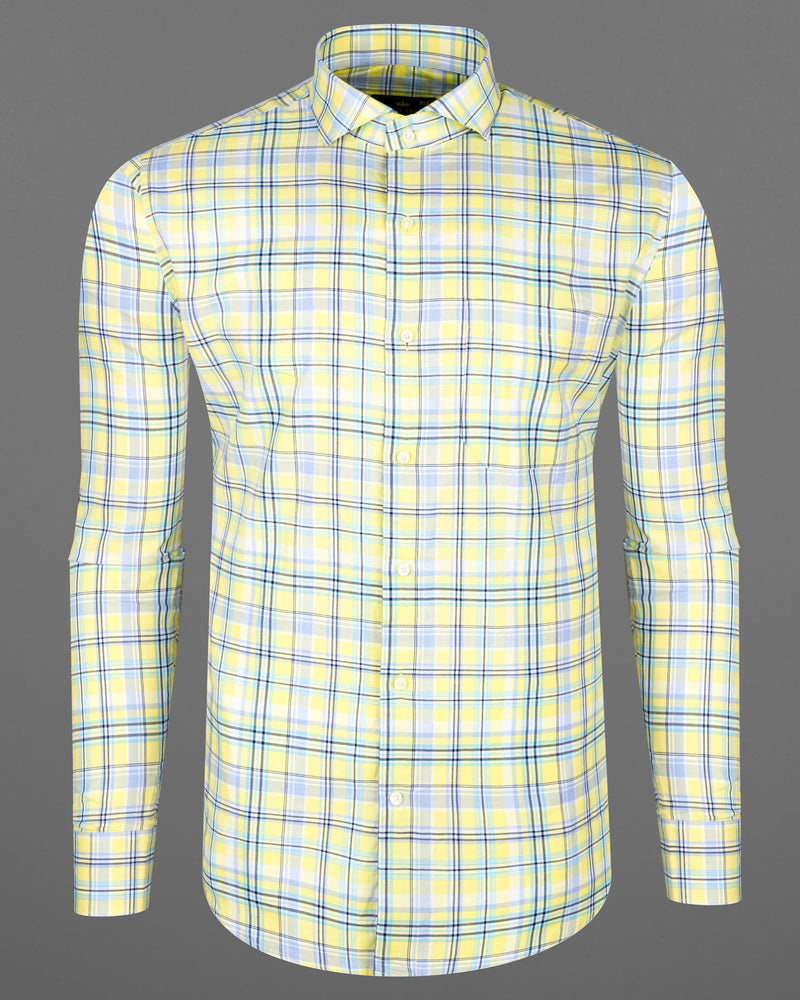 Primrose Yellow with Pale Green Twill Plaid Premium Cotton Shirt 7046-CA-38, 7046-CA-H-38, 7046-CA-39, 7046-CA-H-39, 7046-CA-40, 7046-CA-H-40, 7046-CA-42, 7046-CA-H-42, 7046-CA-44, 7046-CA-H-44, 7046-CA-46, 7046-CA-H-46, 7046-CA-48, 7046-CA-H-48, 7046-CA-50, 7046-CA-H-50, 7046-CA-52, 7046-CA-H-52