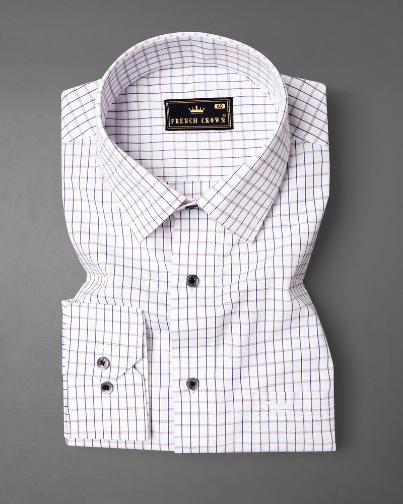 Bright White Checkered Premium Cotton Shirt 7048-BLK-38, 7048-BLK-H-38, 7048-BLK-39, 7048-BLK-H-39, 7048-BLK-40, 7048-BLK-H-40, 7048-BLK-42, 7048-BLK-H-42, 7048-BLK-44, 7048-BLK-H-44, 7048-BLK-46, 7048-BLK-H-46, 7048-BLK-48, 7048-BLK-H-48, 7048-BLK-50, 7048-BLK-H-50, 7048-BLK-52, 7048-BLK-H-52