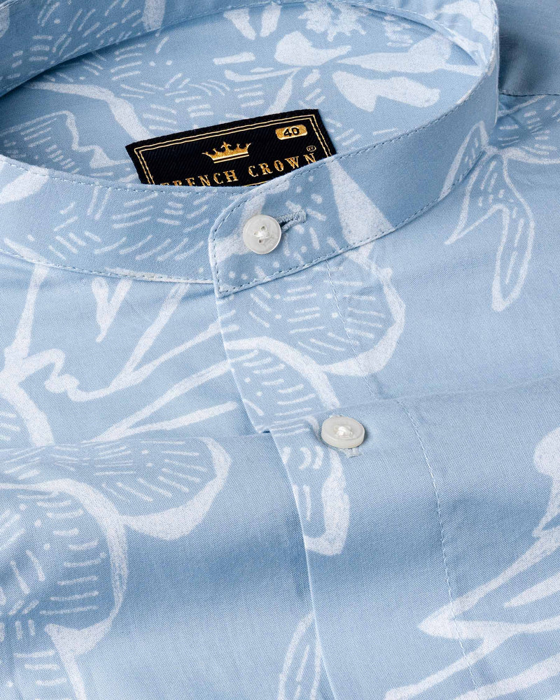 Cloudy Blue Hibiscus Flowers Printed Premium Cotton Shirt 7100-M-38,7100-M-38,7100-M-39,7100-M-39,7100-M-40,7100-M-40,7100-M-42,7100-M-42,7100-M-44,7100-M-44,7100-M-46,7100-M-46,7100-M-48,7100-M-48,7100-M-50,7100-M-50,7100-M-52,7100-M-52