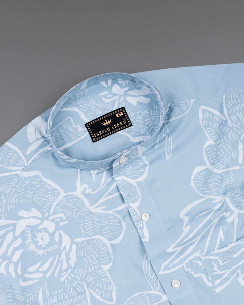 Cloudy Blue Hibiscus Flowers Printed Premium Cotton Shirt 7100-M-38,7100-M-38,7100-M-39,7100-M-39,7100-M-40,7100-M-40,7100-M-42,7100-M-42,7100-M-44,7100-M-44,7100-M-46,7100-M-46,7100-M-48,7100-M-48,7100-M-50,7100-M-50,7100-M-52,7100-M-52