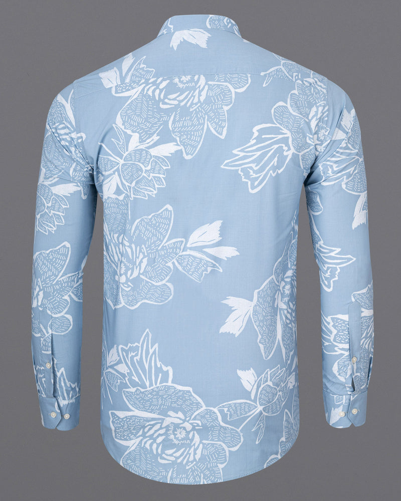 Cloudy Blue Hibiscus Flowers Printed Premium Cotton Shirt 7100-M-38,7100-M-38,7100-M-39,7100-M-39,7100-M-40,7100-M-40,7100-M-42,7100-M-42,7100-M-44,7100-M-44,7100-M-46,7100-M-46,7100-M-48,7100-M-48,7100-M-50,7100-M-50,7100-M-52,7100-M-52