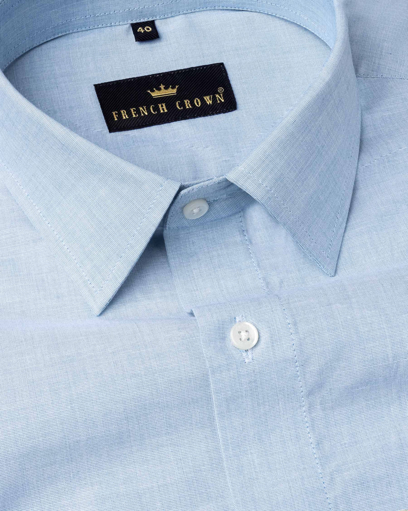 Pale Cerulean Blue Premium Cotton Shirt 7119-38,7119-H-38,7119-39,7119-H-39,7119-40,7119-H-40,7119-42,7119-H-42,7119-44,7119-H-44,7119-46,7119-H-46,7119-48,7119-H-48,7119-50,7119-H-50,7119-52,7119-H-52