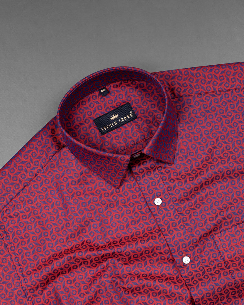 Mulberry Red Printed Jacquard Textured Premium Giza Cotton Shirt 7133-38,7133-H-38,7133-39,7133-H-39,7133-40,7133-H-40,7133-42,7133-H-42,7133-44,7133-H-44,7133-46,7133-H-46,7133-48,7133-H-48,7133-50,7133-H-50,7133-52,7133-H-52