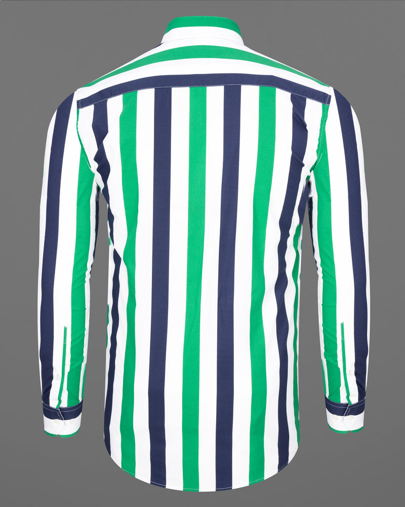 Bright White with Martinique Blue and Dark Mint Striped Premium Cotton Shirt 7139-38,7139-H-38,7139-39,7139-H-39,7139-40,7139-H-40,7139-42,7139-H-42,7139-44,7139-H-44,7139-46,7139-H-46,7139-48,7139-H-48,7139-50,7139-H-50,7139-52,7139-H-52