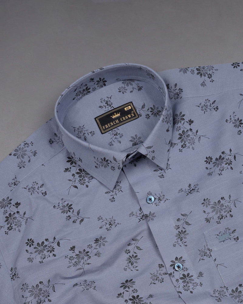 Mobster Gray And Tuatara Colour Floral Textured Luxurious Linen Shirt7148-BLE-38,7148-BLE-H-38,7148-BLE-39,7148-BLE-H-39,7148-BLE-40,7148-BLE-H-40,7148-BLE-42,7148-BLE-H-42,7148-BLE-44,7148-BLE-H-44,7148-BLE-46,7148-BLE-H-46,7148-BLE-48,7148-BLE-H-48,7148-BLE-50,7148-BLE-H-50,7148-BLE-52,7148-BLE-H-52