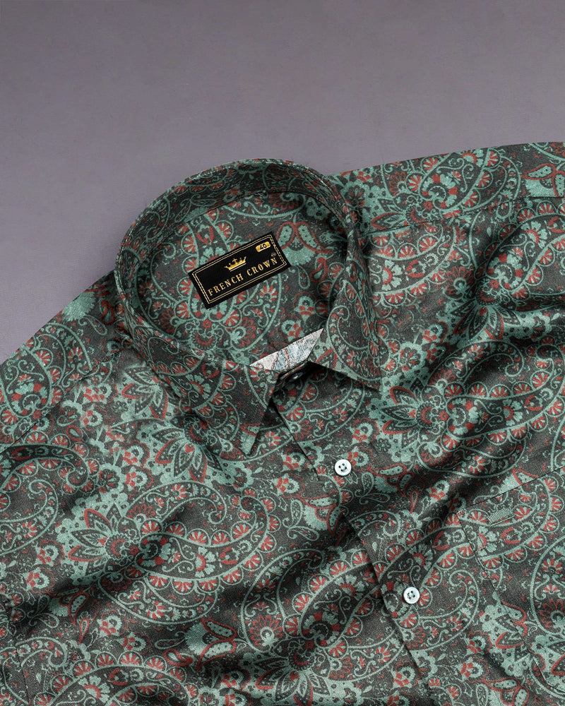 Oxley green and Thunder Paisley Super Soft Premium Cotton Shirt 7153-GR-38,7153-GR-H-38,7153-GR-39,7153-GR-H-39,7153-GR-40,7153-GR-H-40,7153-GR-42,7153-GR-H-42,7153-GR-44,7153-GR-H-44,7153-GR-46,7153-GR-H-46,7153-GR-48,7153-GR-H-48,7153-GR-50,7153-GR-H-50,7153-GR-52,7153-GR-H-52