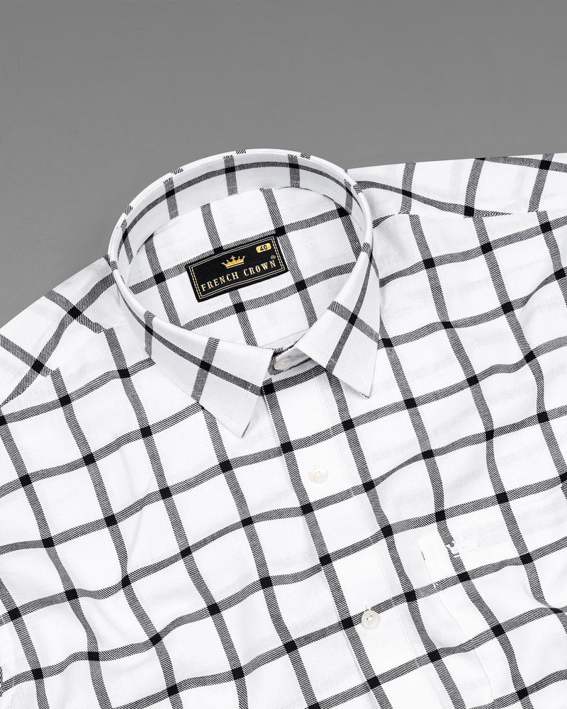 White and Black Windowpane Twill Premium Cotton Shirt 7154-38,7154-H-38,7154-39,7154-H-39,7154-40,7154-H-40,7154-42,7154-H-42,7154-44,7154-H-44,7154-46,7154-H-46,7154-48,7154-H-48,7154-50,7154-H-50,7154-52,7154-H-52