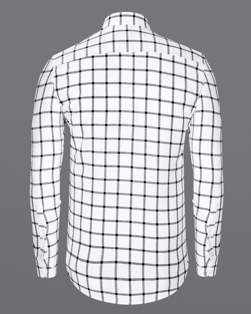 White and Black Windowpane Twill Premium Cotton Shirt 7154-38,7154-H-38,7154-39,7154-H-39,7154-40,7154-H-40,7154-42,7154-H-42,7154-44,7154-H-44,7154-46,7154-H-46,7154-48,7154-H-48,7154-50,7154-H-50,7154-52,7154-H-52