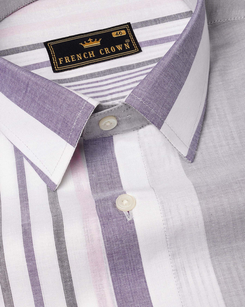 Celeste Gray with Opera Mauve Striped Premium Cotton Shirt 7162-38,7162-H-38,7162-39,7162-H-39,7162-40,7162-H-40,7162-42,7162-H-42,7162-44,7162-H-44,7162-46,7162-H-46,7162-48,7162-H-48,7162-50,7162-H-50,7162-52,7162-H-52