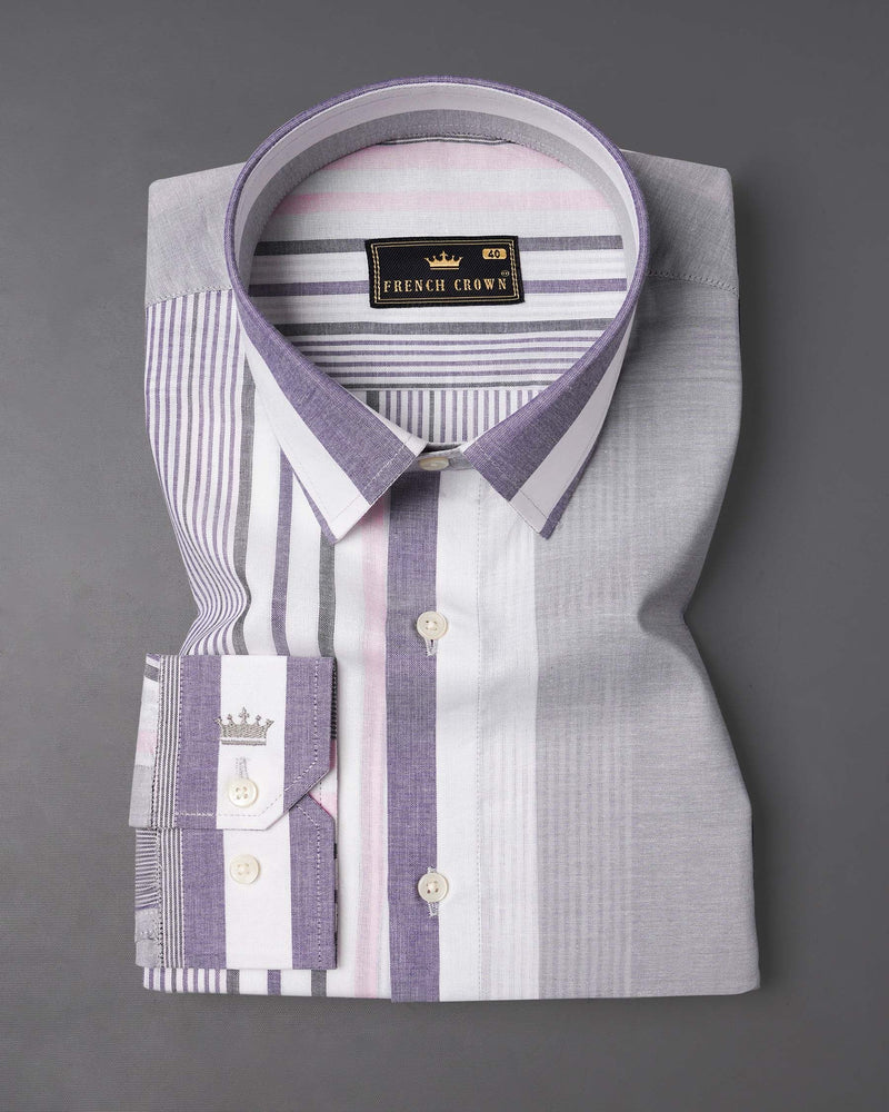 Celeste Gray with Opera Mauve Striped Premium Cotton Shirt 7162-38,7162-H-38,7162-39,7162-H-39,7162-40,7162-H-40,7162-42,7162-H-42,7162-44,7162-H-44,7162-46,7162-H-46,7162-48,7162-H-48,7162-50,7162-H-50,7162-52,7162-H-52