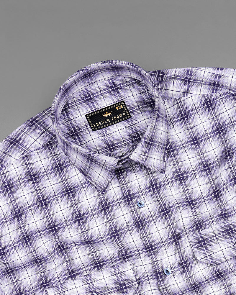 Manatee and white Plaid Oxford Royal Overshirt