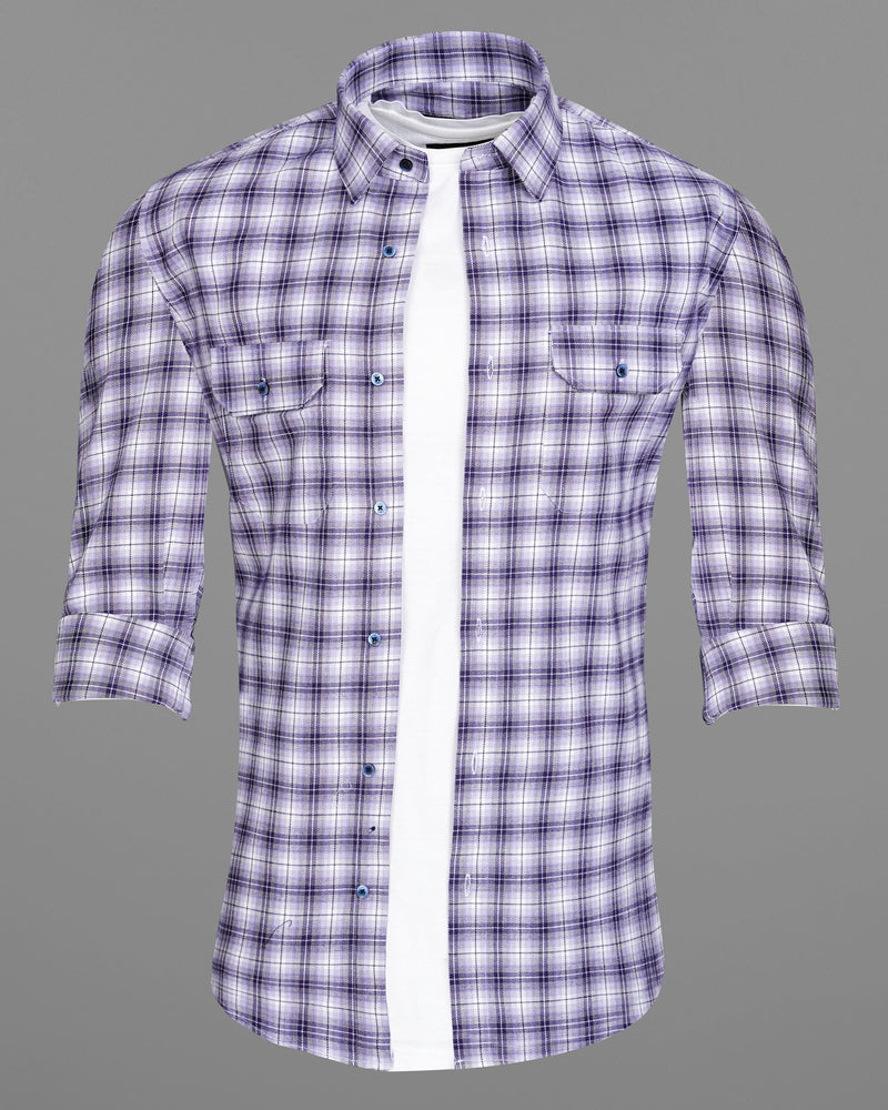 Manatee and white Plaid Oxford Royal Overshirt