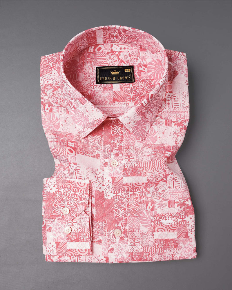 Froly Pink Tribal Printed Premium Cotton Shirt 7175-38,7175-H-38,7175-39,7175-H-39,7175-40,7175-H-40,7175-42,7175-H-42,7175-44,7175-H-44,7175-46,7175-H-46,7175-48,7175-H-48,7175-50,7175-H-50,7175-52,7175-H-52