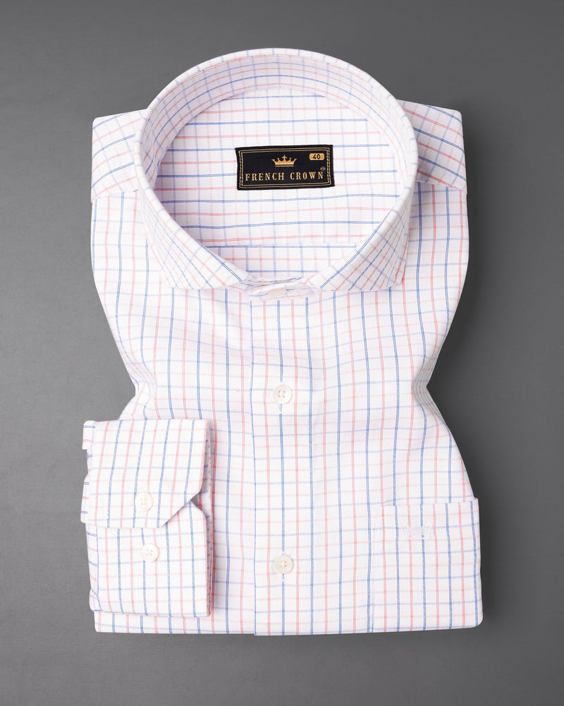 Bright White Checkered Twill Premium Cotton Shirt 7182-CA-38,7182-CA-H-38,7182-CA-39,7182-CA-H-39,7182-CA-40,7182-CA-H-40,7182-CA-42,7182-CA-H-42,7182-CA-44,7182-CA-H-44,7182-CA-46,7182-CA-H-46,7182-CA-48,7182-CA-H-48,7182-CA-50,7182-CA-H-50,7182-CA-52,7182-CA-H-52