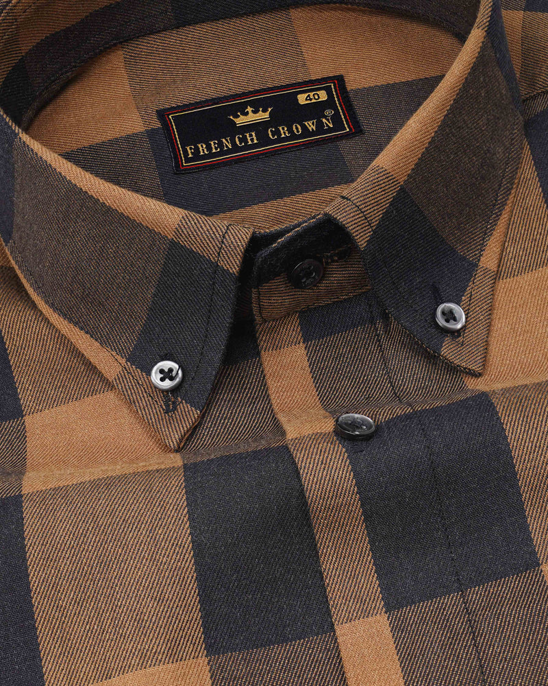 Santa Fe with Charcoal Plaid Twill Overshirt