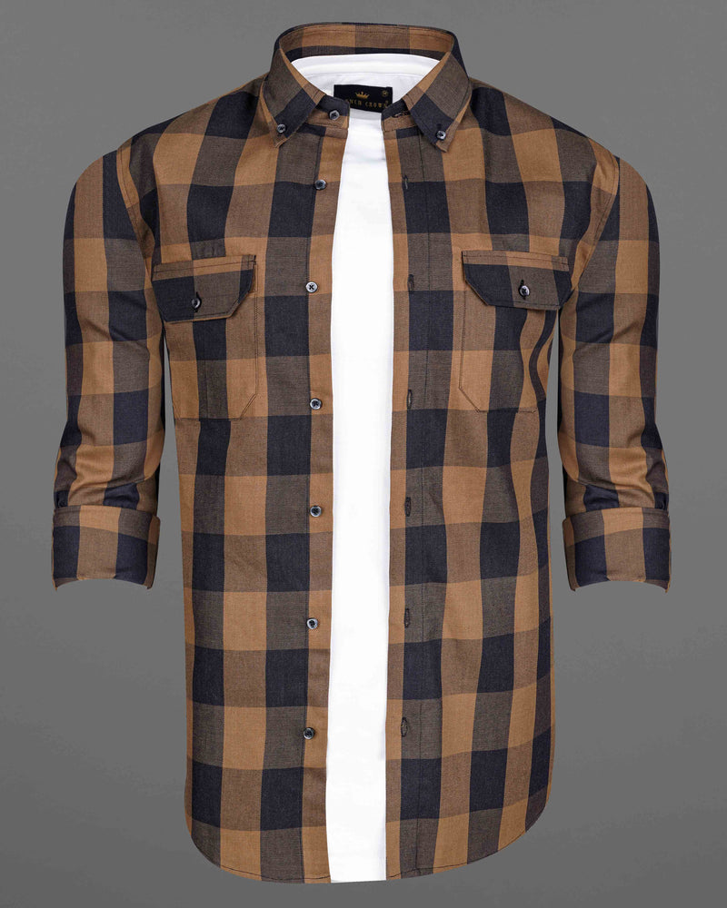 Santa Fe with Charcoal Plaid Twill Overshirt