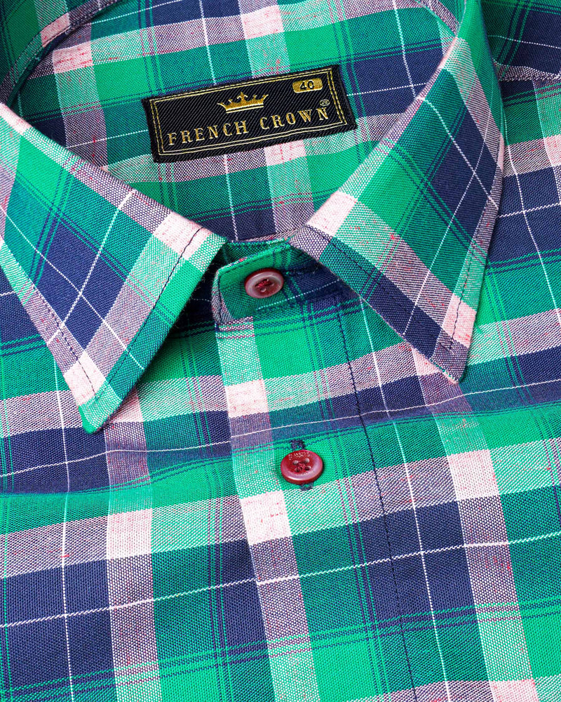 Chambray Blue and Topaz Green Plaid Royal Oxford Shirt 7208-MN-38,7208-MN-H-38,7208-MN-39,7208-MN-H-39,7208-MN-40,7208-MN-H-40,7208-MN-42,7208-MN-H-42,7208-MN-44,7208-MN-H-44,7208-MN-46,7208-MN-H-46,7208-MN-48,7208-MN-H-48,7208-MN-50,7208-MN-H-50,7208-MN-52,7208-MN-H-52