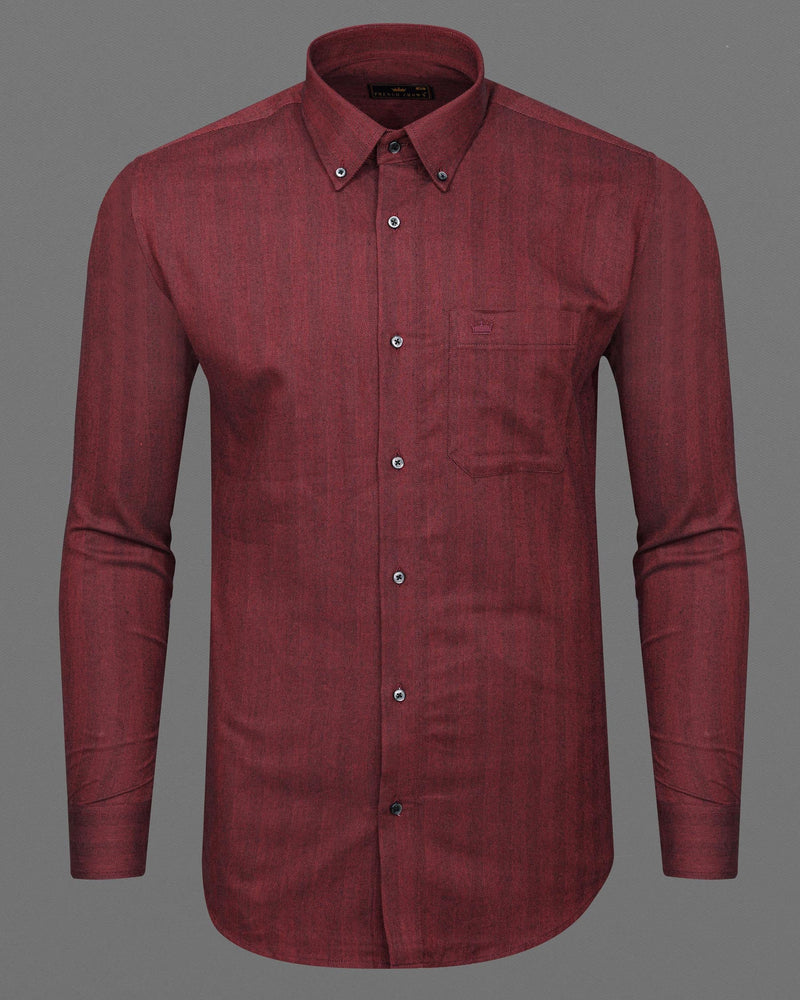 Espresso Herringbone Premium Cotton Shirt